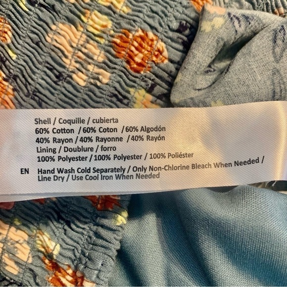 BOG Collective Jumpsuit Small Sleeveless Ocean Blue Boho Floral Cotton - Picture 9 of 16